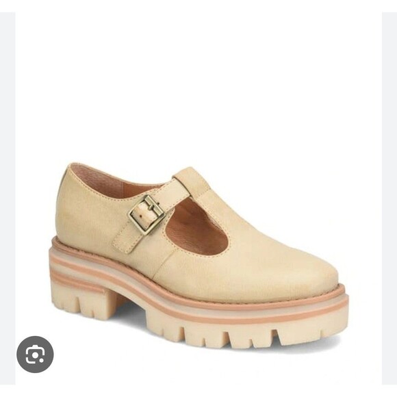 Korks Shoes - Korks Vega Platform Lugg Sole Mary Janes in Cream Sz 8M Leather Chunky Platform